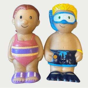 Step 2 Main Street Beach Girl and Boy Swimmer Vintage Figures